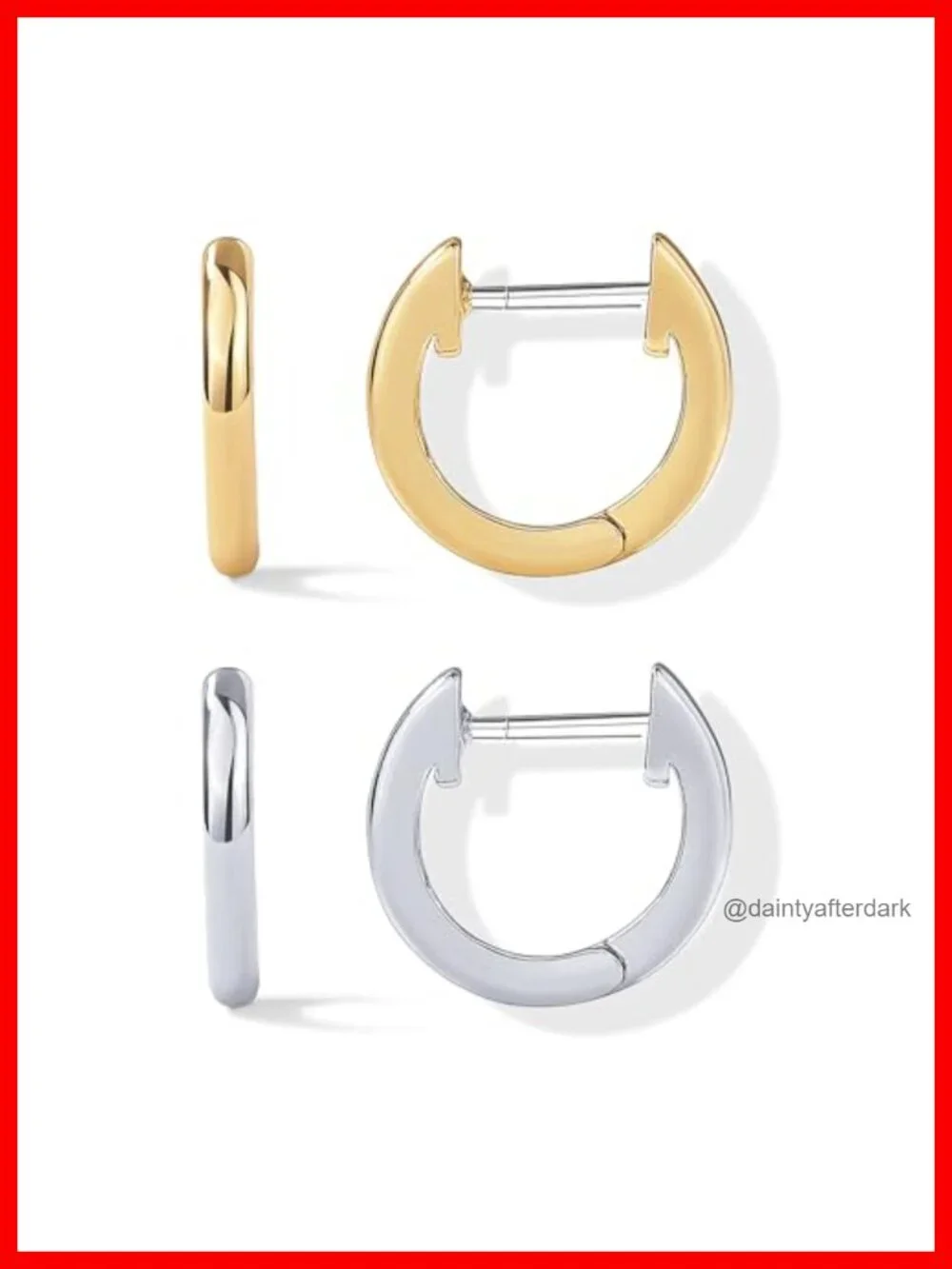 14K Gold Plated Small Hoop Huggie Earrings for Women - Pack of 2 Hypoallergenic